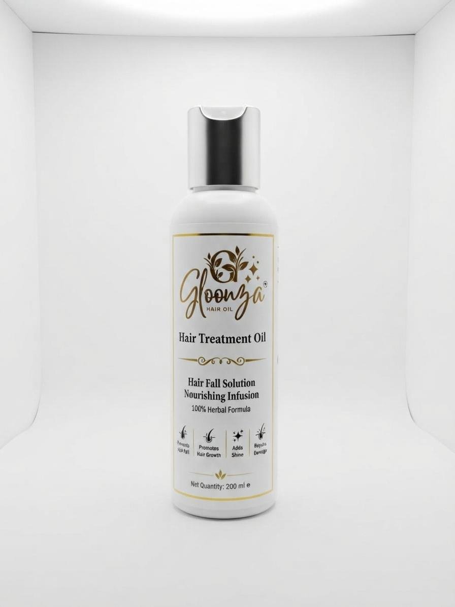 Gloonza Hair Treatment Oil 100% Herbal Hair Fall Solution (200 ml) - Image 2