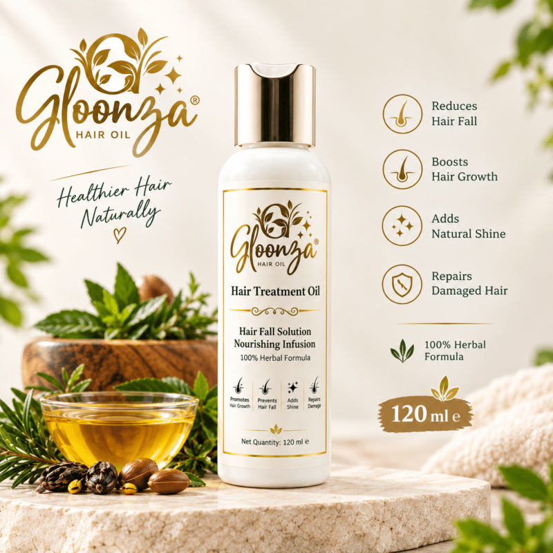 Gloonza Hair Treatment Oil 100% Herbal Hair Fall Solution (120 ml)